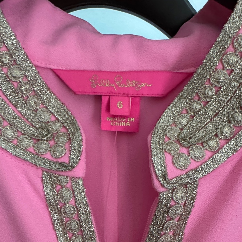 Lilly Pulitzer Pink Dress with Gold Detailing - Picture 2 of 10